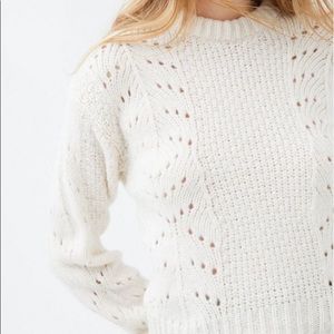 Urban Outfitters White/Cream Crewneck Sweater